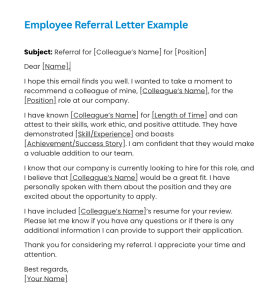 Employee Referral Letter Examples