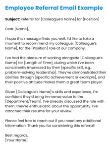 Employee Referral Example Letter Template