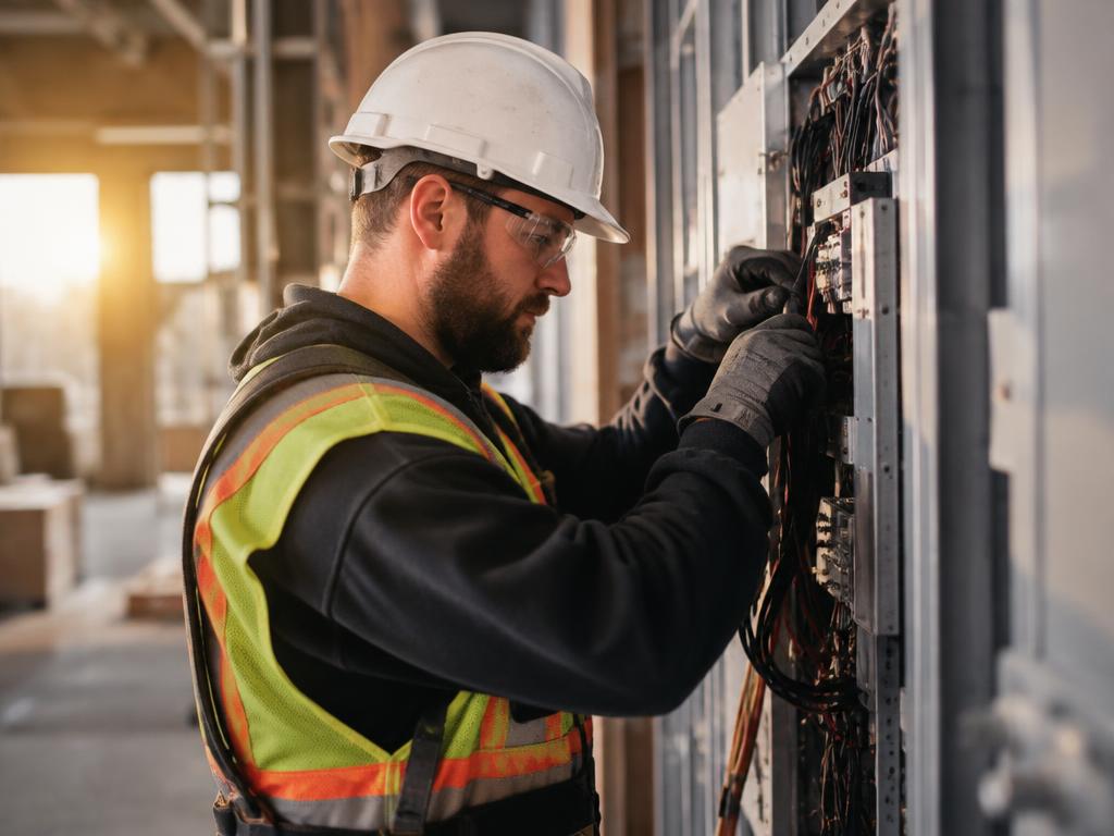 Skilled tradesperson working on electrical systems